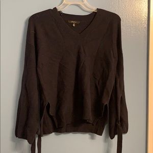 Navy women’s sweater with tie at sleeves Express M